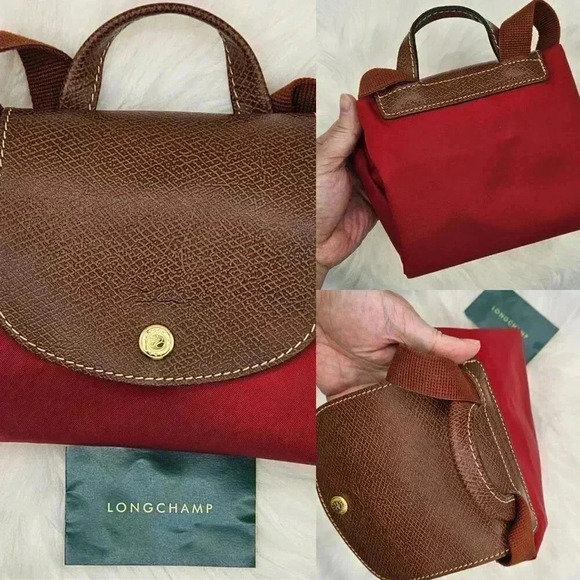 Red LongChamp Versatile Backpack - Picture 15 of 16